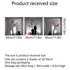 3pcs Elegant Floral Wall Decals