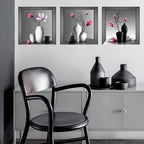 3pcs Elegant Floral Wall Decals