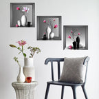 3pcs Elegant Floral Wall Decals