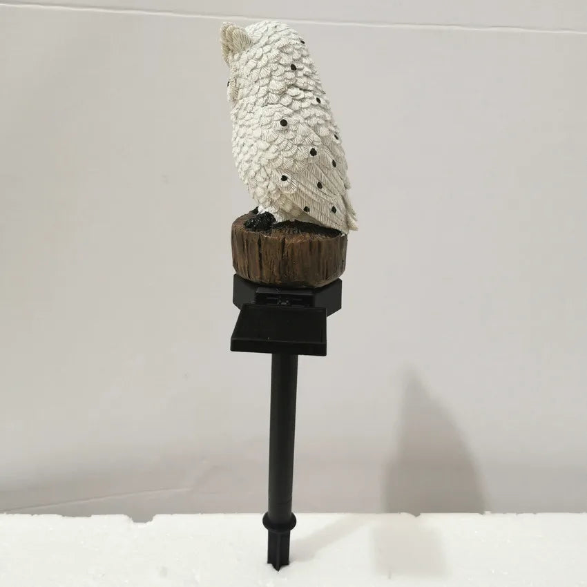 Garden Solar Light Outdoor Decor Resin Owl Solar LED Light with Stake Waterproof Light for Flower Fence Lawn Decoration