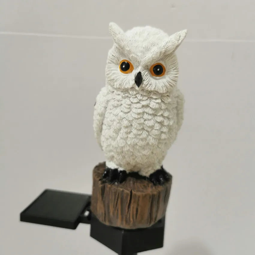 Garden Solar Light Outdoor Decor Resin Owl Solar LED Light with Stake Waterproof Light for Flower Fence Lawn Decoration