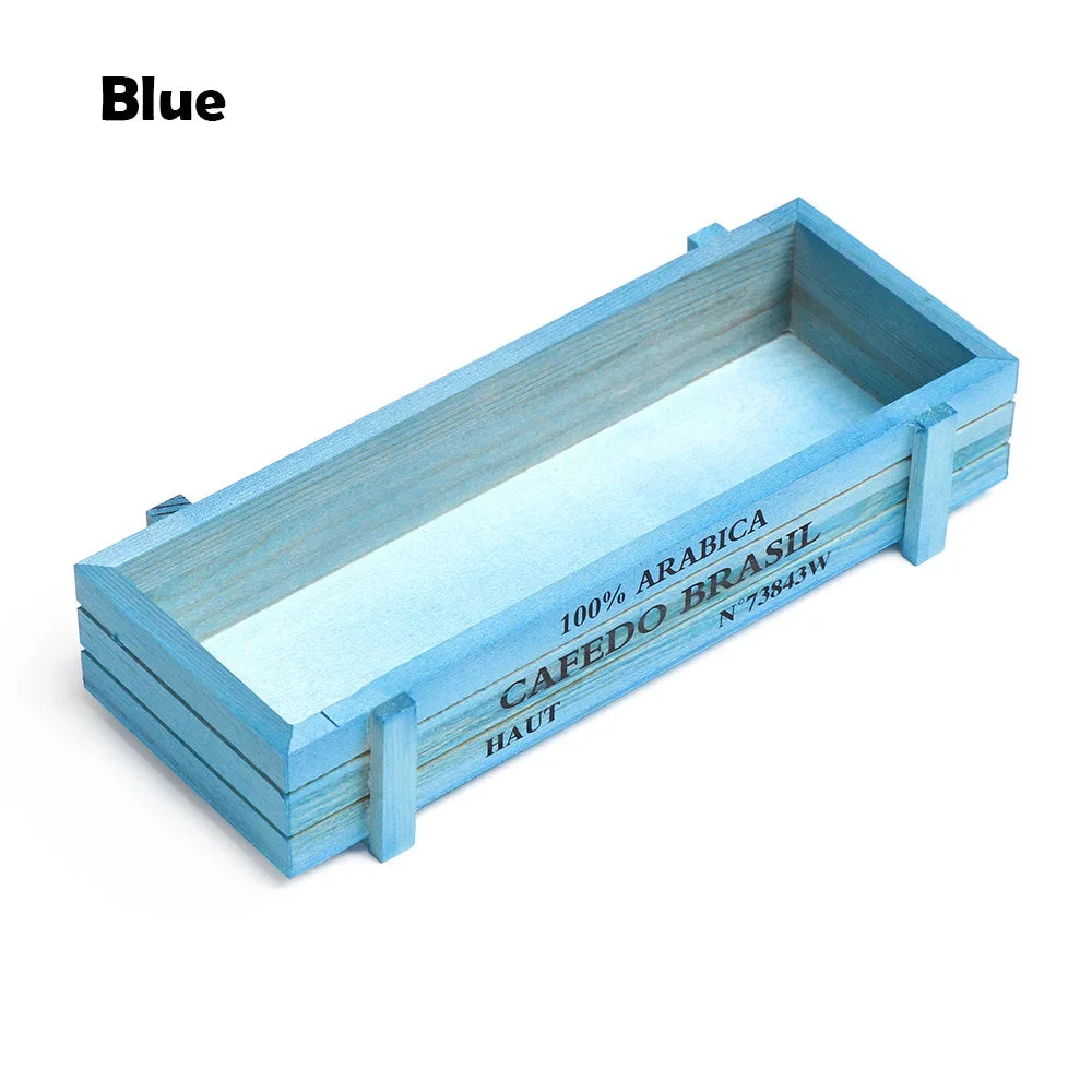 Natural Wooden Flowerpot Garden Decor Trough Decor Pots Succulent Boxes Rectangle Vase Vintage Crates Wood Flower Pot Home Tools