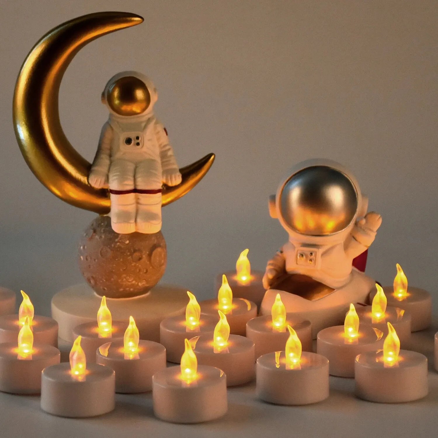 Warm Yellow Flameless LED Tea Light Candles