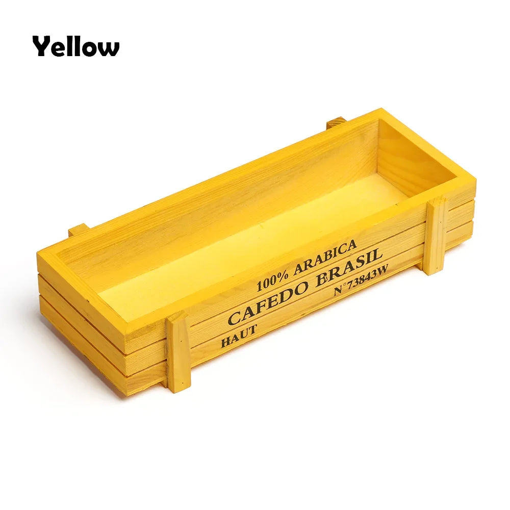 Natural Wooden Flowerpot Garden Decor Trough Decor Pots Succulent Boxes Rectangle Vase Vintage Crates Wood Flower Pot Home Tools