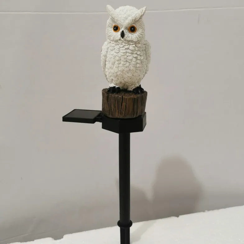 Garden Solar Light Outdoor Decor Resin Owl Solar LED Light with Stake Waterproof Light for Flower Fence Lawn Decoration