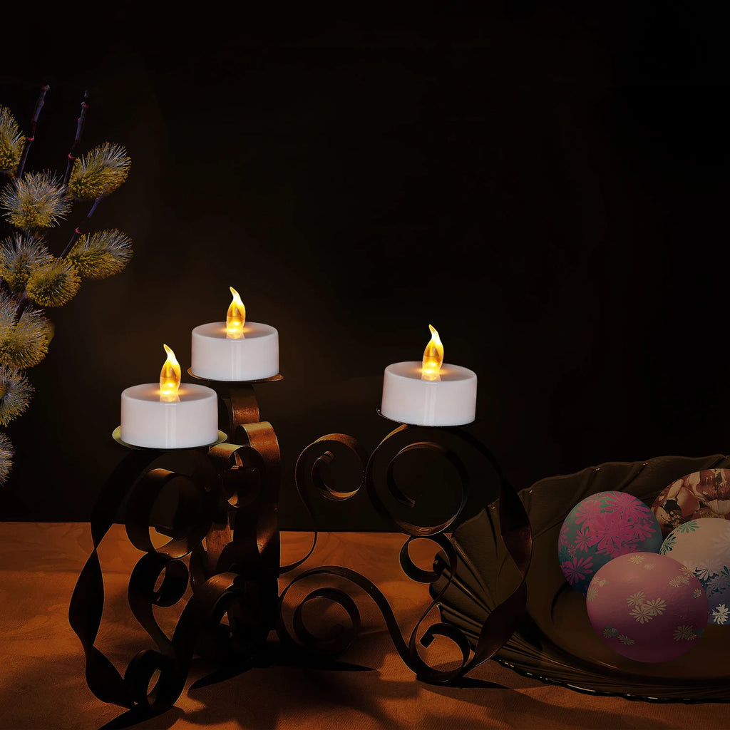 Warm Yellow Flameless LED Tea Light Candles