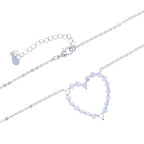 2024 Valentine's Day Gift Fashion Jewelry For Girlfriend Iced Out Bling 5A CZ Hollow Heart Pendant Necklace