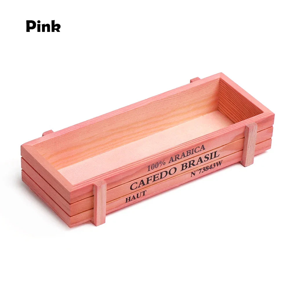Natural Wooden Flowerpot Garden Decor Trough Decor Pots Succulent Boxes Rectangle Vase Vintage Crates Wood Flower Pot Home Tools