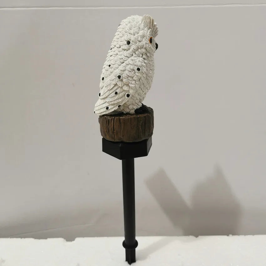 Garden Solar Light Outdoor Decor Resin Owl Solar LED Light with Stake Waterproof Light for Flower Fence Lawn Decoration