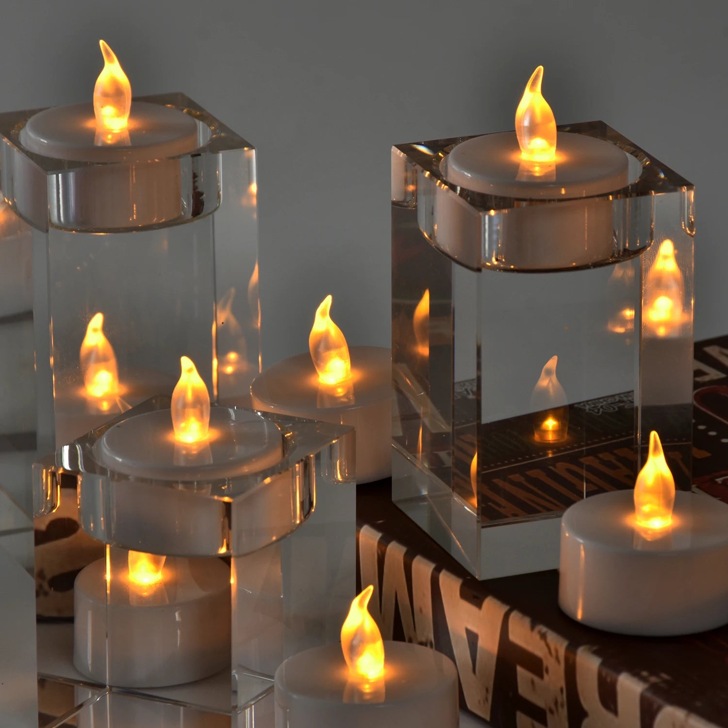 Warm Yellow Flameless LED Tea Light Candles