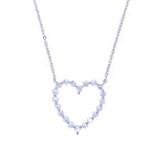 2024 Valentine's Day Gift Fashion Jewelry For Girlfriend Iced Out Bling 5A CZ Hollow Heart Pendant Necklace