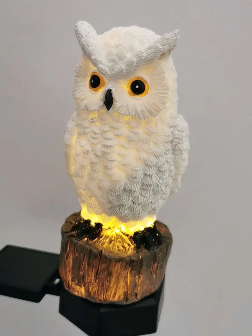 Garden Solar Light Outdoor Decor Resin Owl Solar LED Light with Stake Waterproof Light for Flower Fence Lawn Decoration