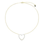 2024 Valentine's Day Gift Fashion Jewelry For Girlfriend Iced Out Bling 5A CZ Hollow Heart Pendant Necklace