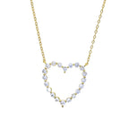 2024 Valentine's Day Gift Fashion Jewelry For Girlfriend Iced Out Bling 5A CZ Hollow Heart Pendant Necklace