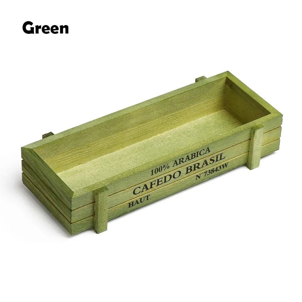 Natural Wooden Flowerpot Garden Decor Trough Decor Pots Succulent Boxes Rectangle Vase Vintage Crates Wood Flower Pot Home Tools
