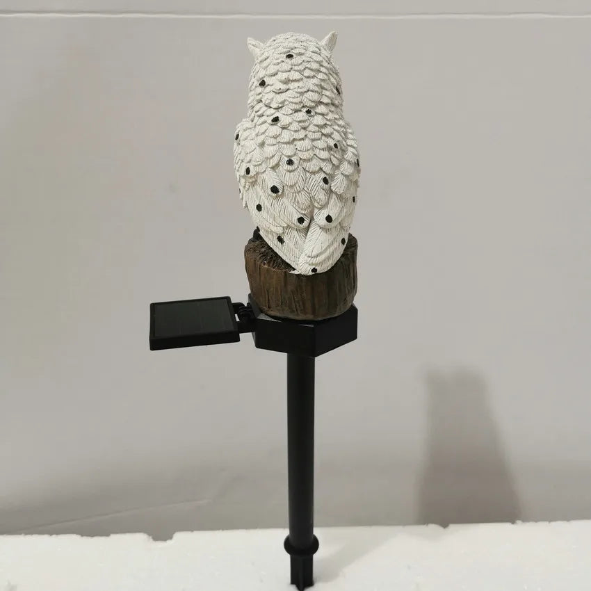 Garden Solar Light Outdoor Decor Resin Owl Solar LED Light with Stake Waterproof Light for Flower Fence Lawn Decoration